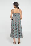 Shop_Sinjhar_Multi Color Cotton Square Neck Midi Dress _at_Aza_Fashions