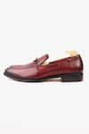 Whitemuds_Burgundy Buckles Adam Slip Ons _Online_at_Aza_Fashions