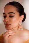 Buy_ZEVAR BY GEETA_Gold Plated Pearls Finish Kundan Polki Jhumka Earrings _Online_at_Aza_Fashions
