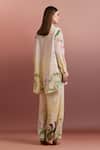 Shop_Pankaj & Nidhi_Multi Color Silk, Crepe Embroidery, Sequins Embellished High-low Shirt _at_Aza_Fashions