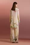 Shop_Pankaj & Nidhi_Multi Color Silk, Crepe Embroidery, Sequins Mandarin Embellished Relaxed Tunic _at_Aza_Fashions