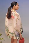 Shop_Pankaj & Nidhi_Multi Color Lurex, Linen Sequins, Embroidery Collared Embellished Relaxed Shirt _at_Aza_Fashions