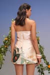 Shop_Pankaj & Nidhi_Multi Color Twill Embroidery Off-shoulder Hand-embellished Tube Dress _at_Aza_Fashions