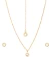 Ruby Raang_Gold Plated Pearls Polki Kundan Jewellery Set _at_Aza_Fashions