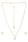 Shop_Ruby Raang_Gold Plated Pearls Polki Kundan Jewellery Set _at_Aza_Fashions