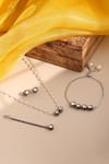Buy_Ruby Raang_Silver Plated Pearls Kundan Jewellery Set _Online