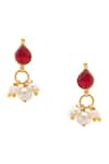 Ruby Raang_Maroon Gold Plated Jewellery Set _at_Aza_Fashions