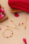 Buy_Ruby Raang_Maroon Gold Plated Jewellery Set _Online