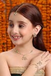 Buy_Ruby Raang_Green Gold Plated Kundan Jewellery Set _at_Aza_Fashions