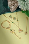 Buy_Ruby Raang_Green Gold Plated Kundan Jewellery Set _Online