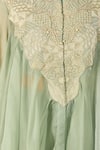 Anamika Khanna_Blue Chiffon Embroidery Mandarin Collar Pale Tunic And Sharara Set _at_Aza_Fashions