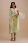Buy_One Not Two_Green Silk Organza Sequins Scalloped Embroidered Dupatta _at_Aza_Fashions