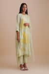 Buy_One Not Two_Green Silk Organza Sequins Scalloped Embroidered Dupatta _Online_at_Aza_Fashions