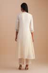 Shop_One Not Two_White Silk, Organza, Crepe Sequins, Beads V-neck Floral Applique Kurta Set _at_Aza_Fashions