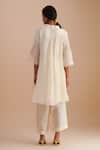 Shop_One Not Two_White Viscose, Organza, Silk Sequins, Beads Floral Hand Embroidered Kurta Set _at_Aza_Fashions