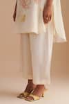 Shop_One Not Two_White Viscose, Organza, Silk Sequins, Beads Floral Hand Embroidered Kurta Set _Online_at_Aza_Fashions