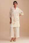 Buy_One Not Two_White Viscose, Organza, Silk Sequins, Beads Floral Hand Embroidered Kurta Set _at_Aza_Fashions