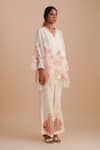 Buy_One Not Two_Off White Silk, Organza, Satin Embroidery, Sequins, Applique Floral Kurta Set _Online_at_Aza_Fashions