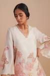 Buy_One Not Two_Off White Silk, Organza, Satin Embroidery, Sequins, Applique Floral Kurta Set 