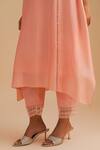 Shop_One Not Two_Pink Silk, Organza, Crepe Sequins, Beads Keyhole Neck Floral Applique Kurta Set 