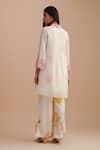 Shop_One Not Two_White Silk, Organza, Satin Embroidery, Sequins Floral Applique Kurta Set _at_Aza_Fashions
