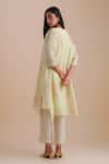 Shop_One Not Two_Green Viscose, Organza, Crepe Applique, Sequins Keyhole Neck Floral Kurta Set _at_Aza_Fashions