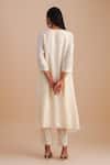 Shop_One Not Two_White Silk Organza, Crepe Applique, Sequins, Beads Keyhole Floral Kurta Set _at_Aza_Fashions