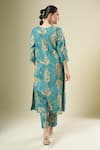 Shop_Samyukta Singhania_Green Cotton Round Neck Printed Kurta And Pant Set _at_Aza_Fashions