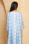 Shop_Thetaa_Blue Chanderi Silk, Chanderi, Cotton Embroidery Hand Anarkali With Tulip Pant _at_Aza_Fashions