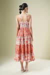 Shop_Samyukta Singhania_Orange Cotton Square Neck Floral Print Dress _at_Aza_Fashions