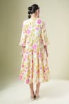 Shop_Samyukta Singhania_Multi Color Cotton Tassels Round Neck Floral Print Dress _at_Aza_Fashions