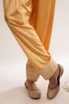 Buy_saina kapoor_Peach Chanderi, Satin, Organza Embroidery Round Neck Orange Kurta Set _Online_at_Aza_Fashions