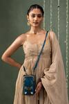 Buy_Miri_Blue Embroidery Hand Dragonfly Mobile Wallet Sling _at_Aza_Fashions