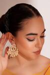 Buy_ZEVAR BY GEETA_Gold Plated Crystals, Pearls Kundan Polki Chandbali Earrings _at_Aza_Fashions
