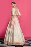 Shop_Priyanka Jain_Pink Cotton, Chanderi, Silk, Net Sequins, Rose Royale Ombre-dyed Lehenga Set _at_Aza_Fashions