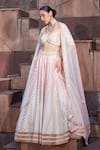 Shop_Priyanka Jain_Pink Cotton, Chanderi, Silk, Net Sequins, Rose Royale Ombre-dyed Lehenga Set 