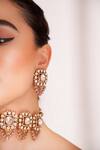 Buy_ZEVAR BY GEETA_Pink Diamonds Kundan Polki Two Tone Necklace And Earrings Set _Online_at_Aza_Fashions