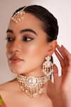 Buy_ZEVAR BY GEETA_Gold Plated Diamonds Kundan Polki Jewellery Set _at_Aza_Fashions