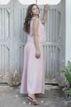 Gothilo_Pink Linen Round Neck Flamingo Top And Culotte Set _Online_at_Aza_Fashions