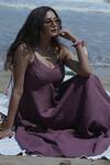 Shop_Gothilo_Purple Linen Tassels V-neck Flared Maxi Dress _Online_at_Aza_Fashions