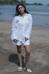 Buy_Gothilo_White Linen Collared Shirt And Shorts Set _at_Aza_Fashions