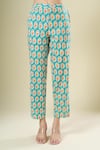 Buy_Samyukta Singhania_Green Cotton Split V-neck Printed Kurta And Pant Set 