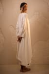 Buy_Avaha_Ivory Silk, Cotton Round Neck Mahira A-line Dola Kurta Set _Online_at_Aza_Fashions