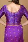 Samyukta Singhania_Purple Silk Sequins Round Neck Woven Saree With Blouse_Online_at_Aza_Fashions