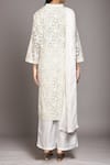 Shop Samyukta Singhania Cream Georgette Embroidery Mandarin Collar Floral Kurta Set at Aza Fashions Shop_Samyukta Singhania_Cream Georgette Embroidery Mandarin Collar Floral Kurta Set_at_Aza_Fashions
