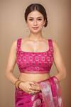 Buy_Samyukta Singhania_Pink Organza Tassels, Embroidery Paisley Pattern Handwoven Saree With Blouse _Online_at_Aza_Fashions