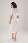 Shop_ATBW_White Modal, Satin Button-down Neck Designer Dress _at_Aza_Fashions