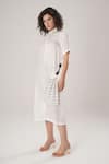 Buy_ATBW_White Modal, Satin Button-down Neck Designer Dress 