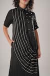 Buy_ATBW_Black Modal, Satin Beads Collared Designer Dress _Online_at_Aza_Fashions