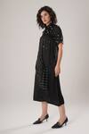 ATBW_Black Modal, Satin Beads Collared Designer Dress _at_Aza_Fashions
